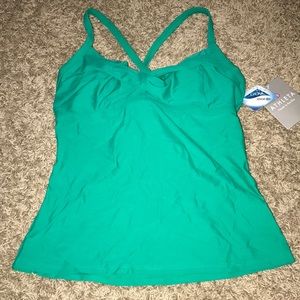 Athleta twister Tankini Top Sz 34 B/C green